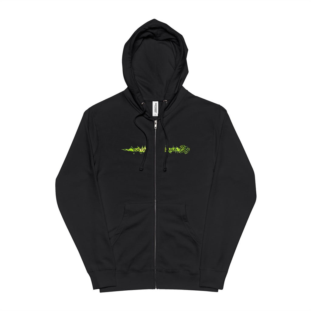 Zip Hoodie with Green Camouflage Fish Graphic