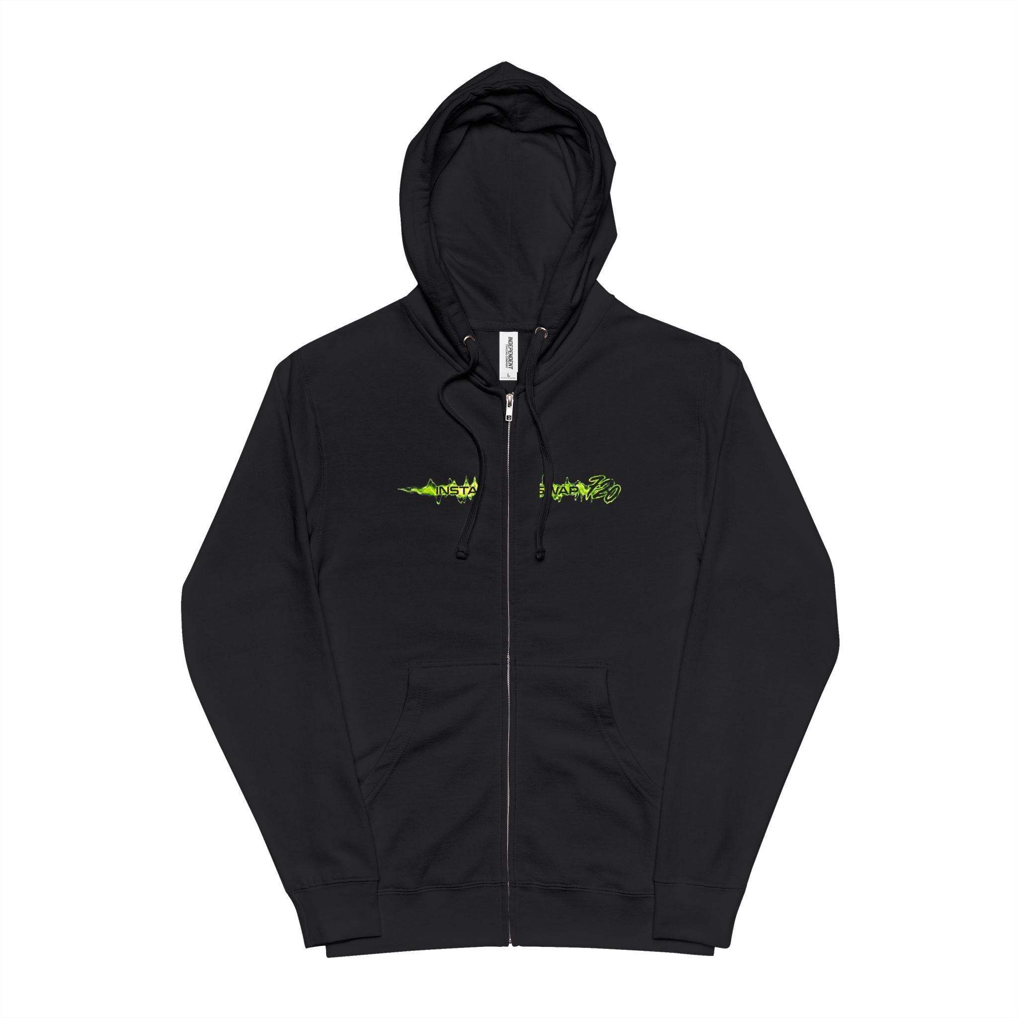 Zip Hoodie with Green Camouflage Fish Graphic